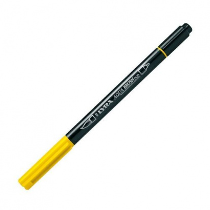 Ручка-кисть LYRA "Aqua Brush Duo", двусторонняя, Лимонный желтый sela65 YTQ4
